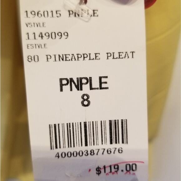 Frank Lyman New Yellow Tunic Top Pleated Long Sleeve Blouse Size 8 - Picture 4 of 14